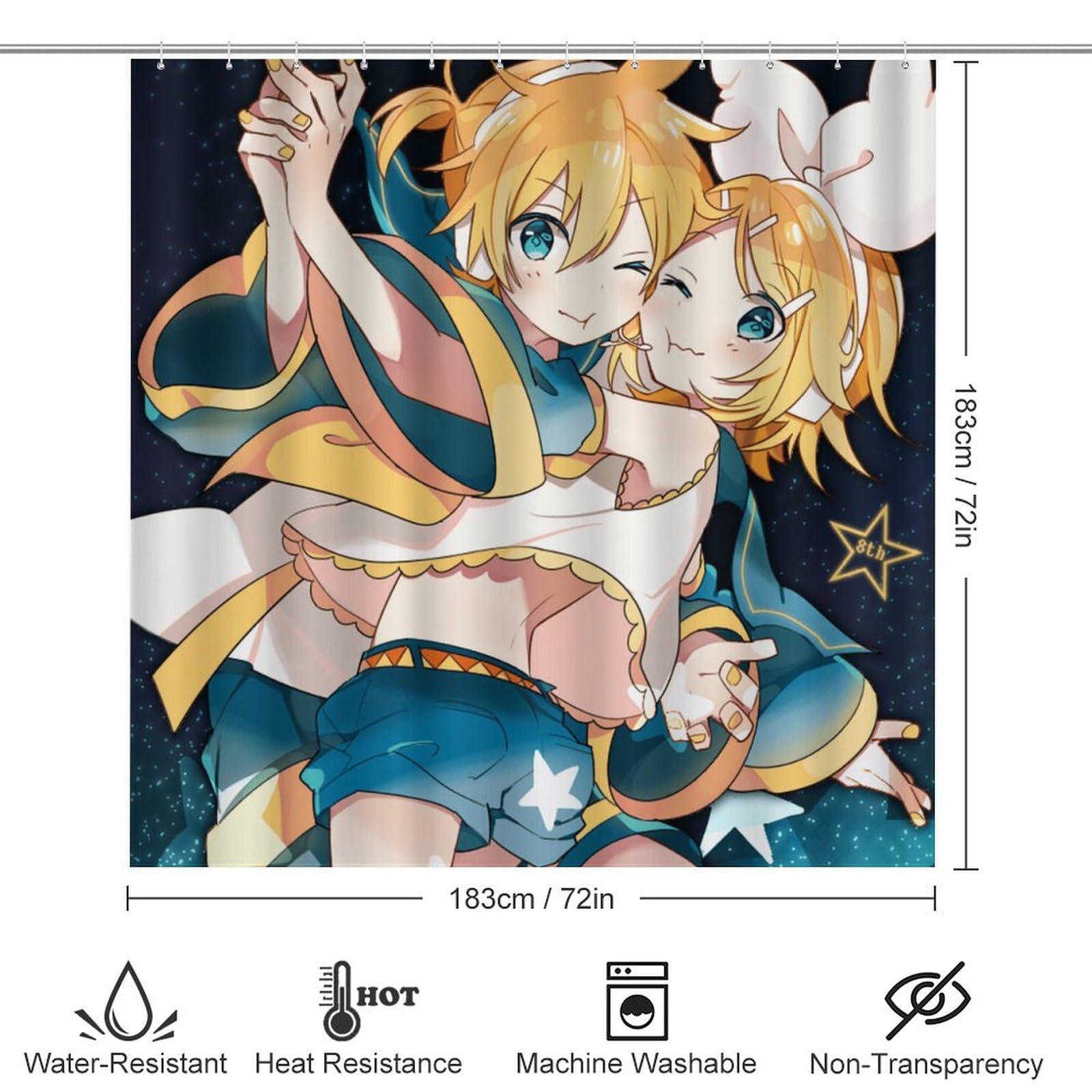 Amazon｜シャワーカーテン4点セット 鏡音リン 鏡音レン Vocaloid